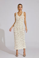 Gryoxin Floral Maxi Dress In White