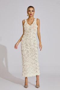 Gryoxin Floral Maxi Dress In White
