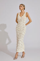 Gryoxin Floral Maxi Dress In White