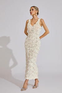 Gryoxin Floral Maxi Dress In White