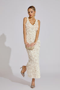 Gryoxin Floral Maxi Dress In White
