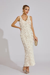Gryoxin Floral Maxi Dress In White