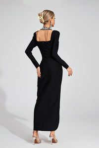 Barbra Diamond Halter Maxi Dress