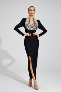 Barbra Diamond Halter Maxi Dress