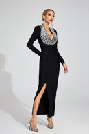 Barbra Diamond Halter Maxi Dress