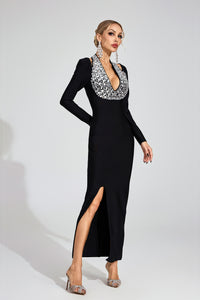 Barbra Diamond Halter Maxi Dress