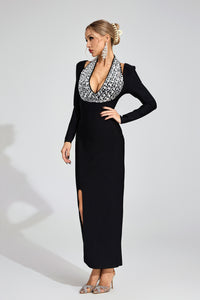 Barbra Diamond Halter Maxi Dress