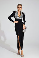 Barbra Diamond Halter Maxi Dress