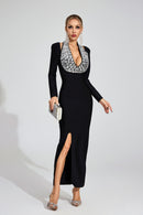 Barbra Diamond Halter Maxi Dress
