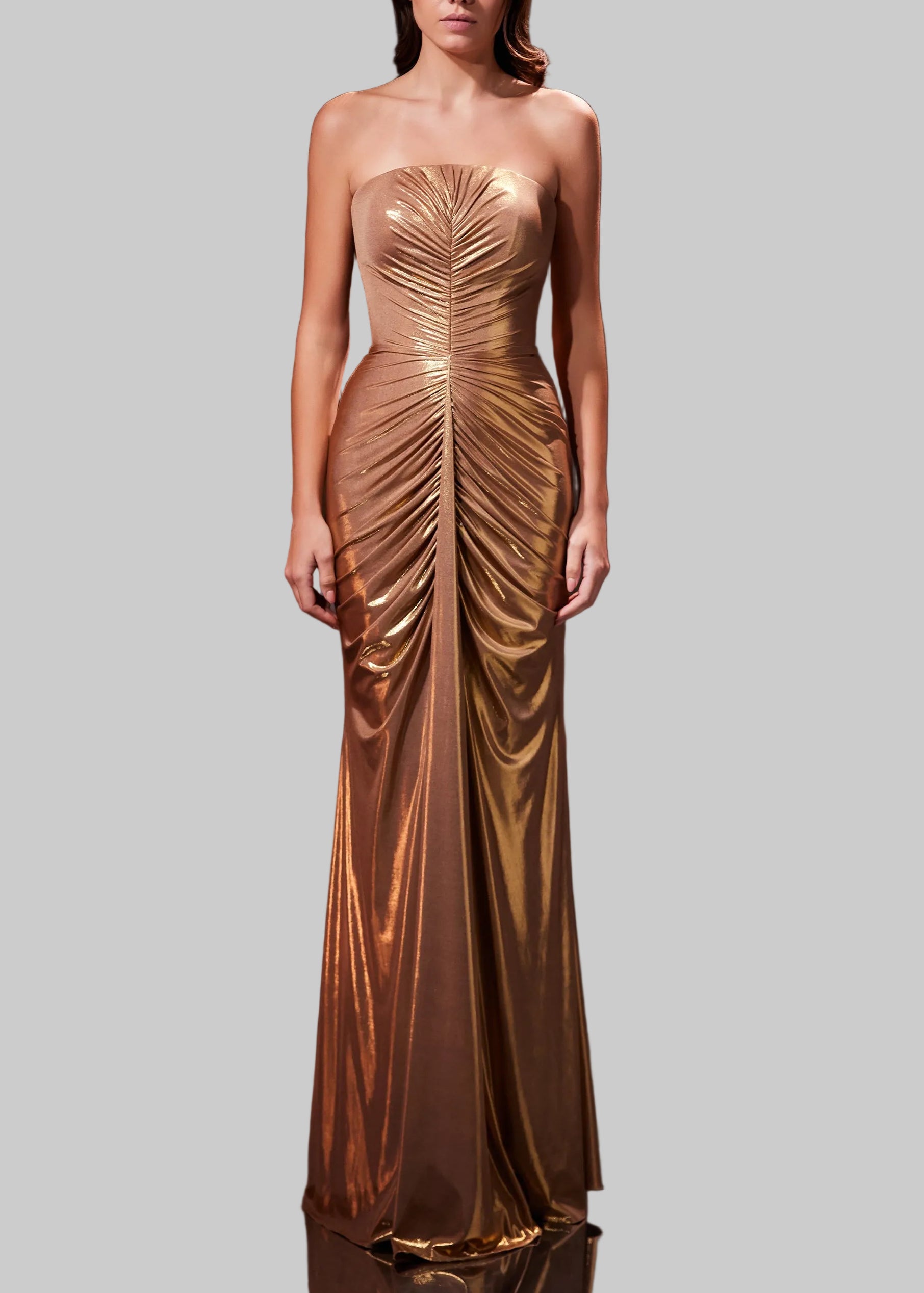 Ceylune Pleated Fishtail Maxi Dress
