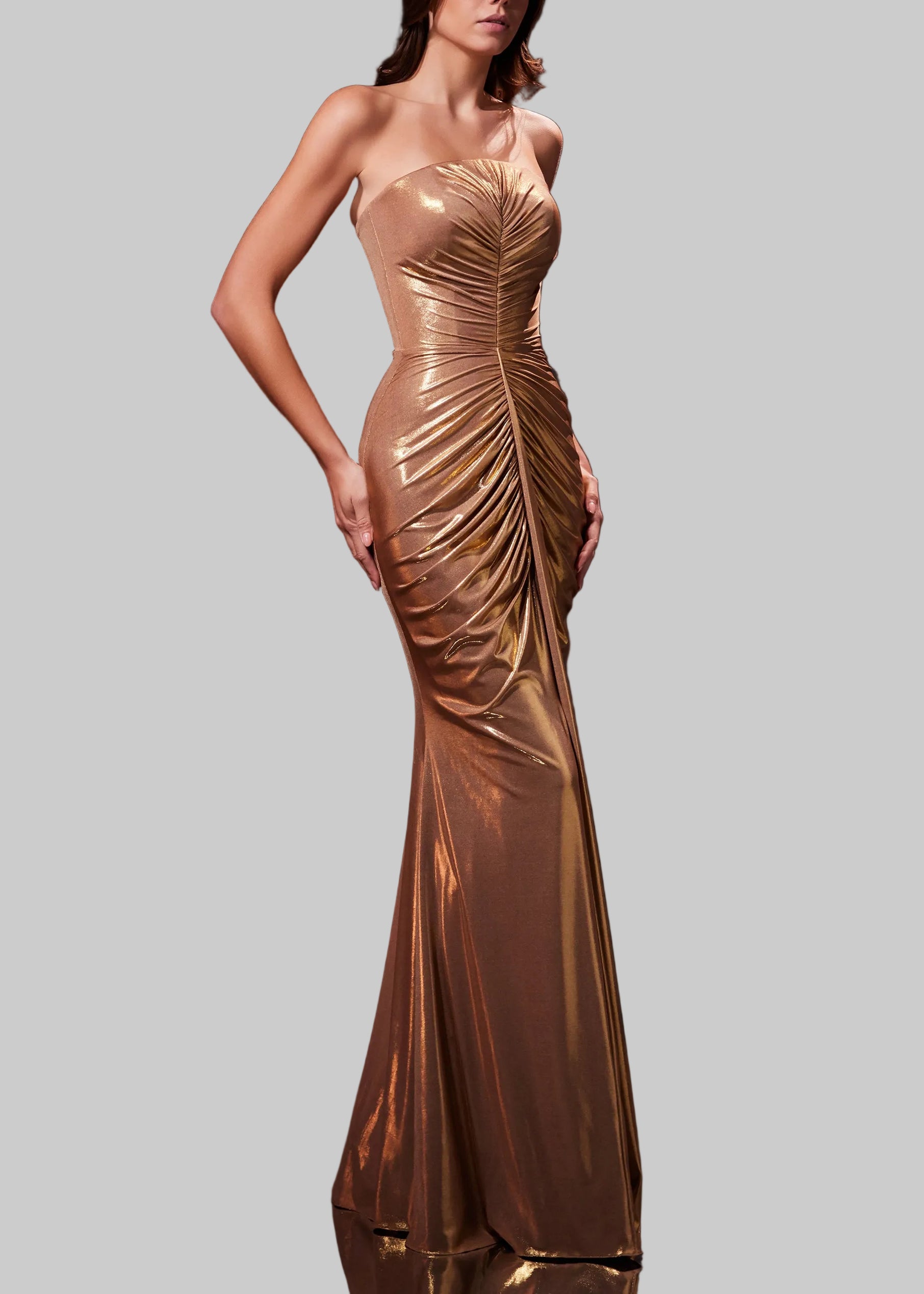 Ceylune Pleated Fishtail Maxi Dress
