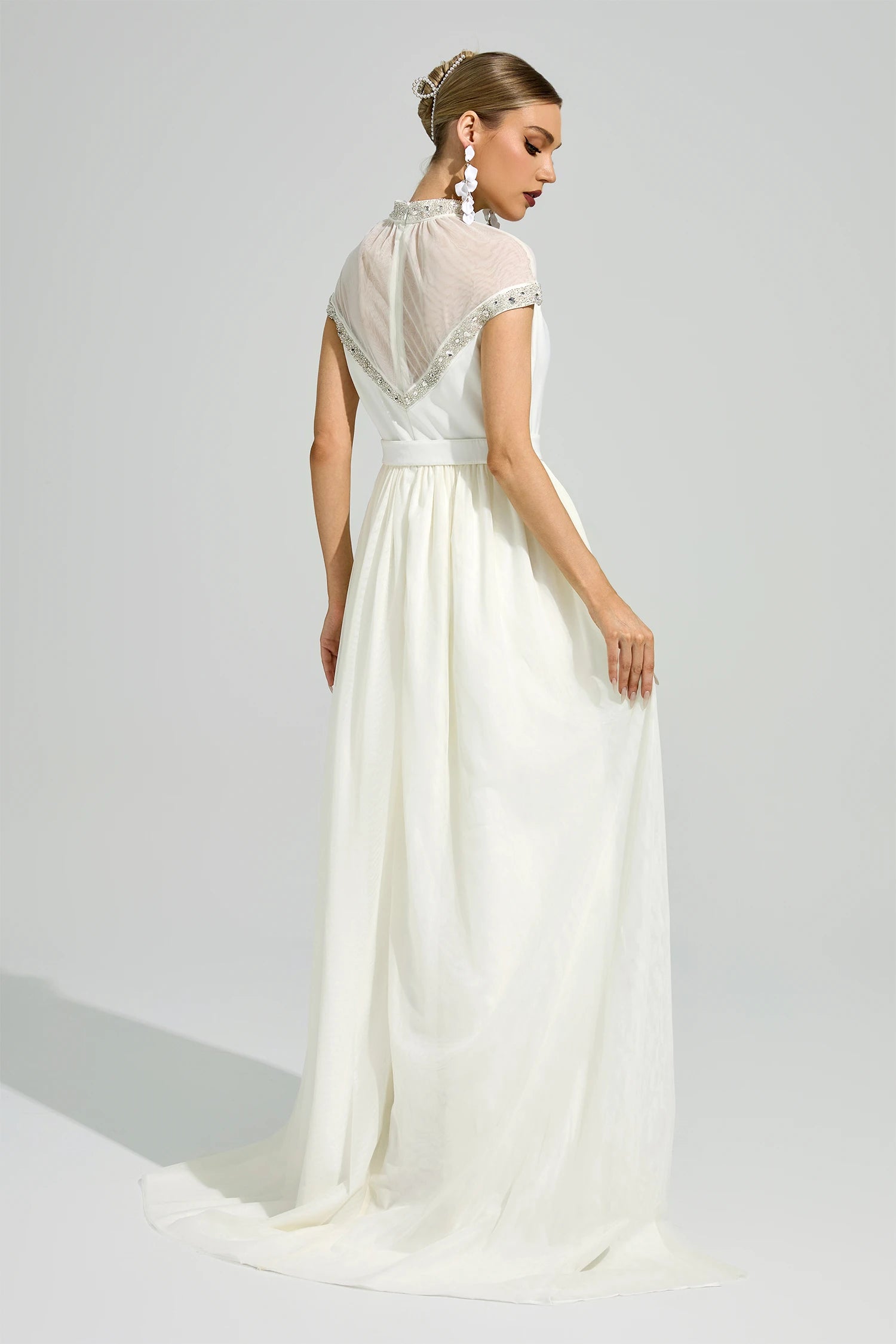 Arixelle White Wrap Maxi Dress