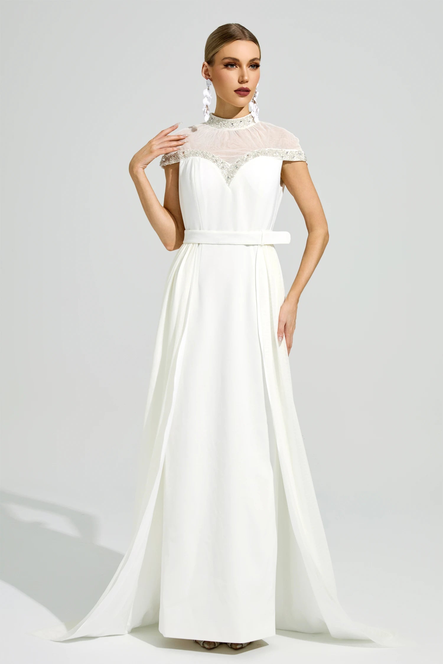 Arixelle White Wrap Maxi Dress