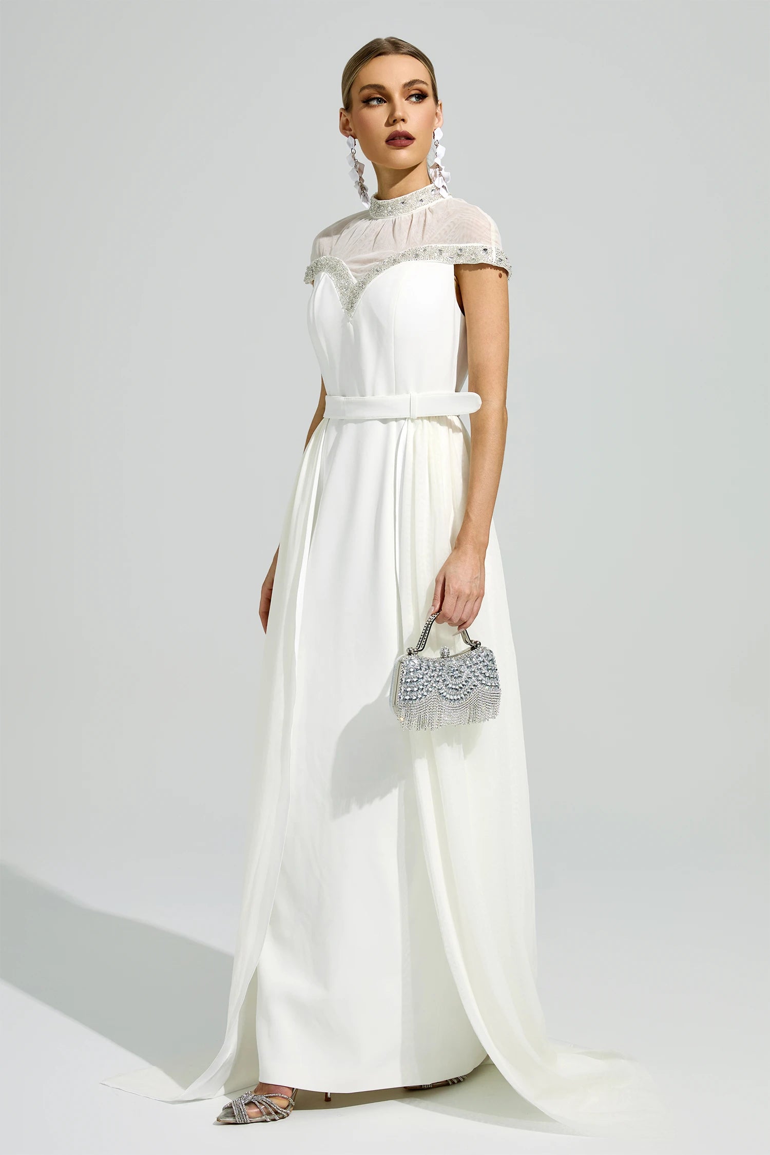 Arixelle White Wrap Maxi Dress