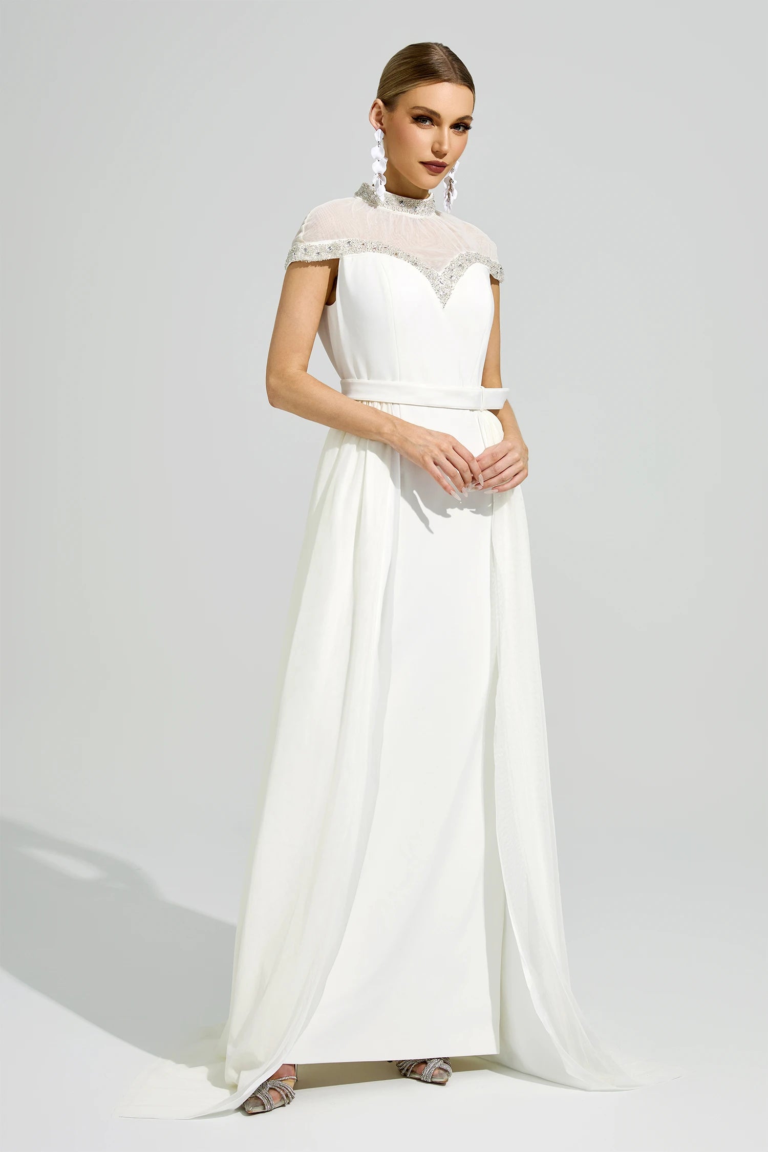 Arixelle White Wrap Maxi Dress