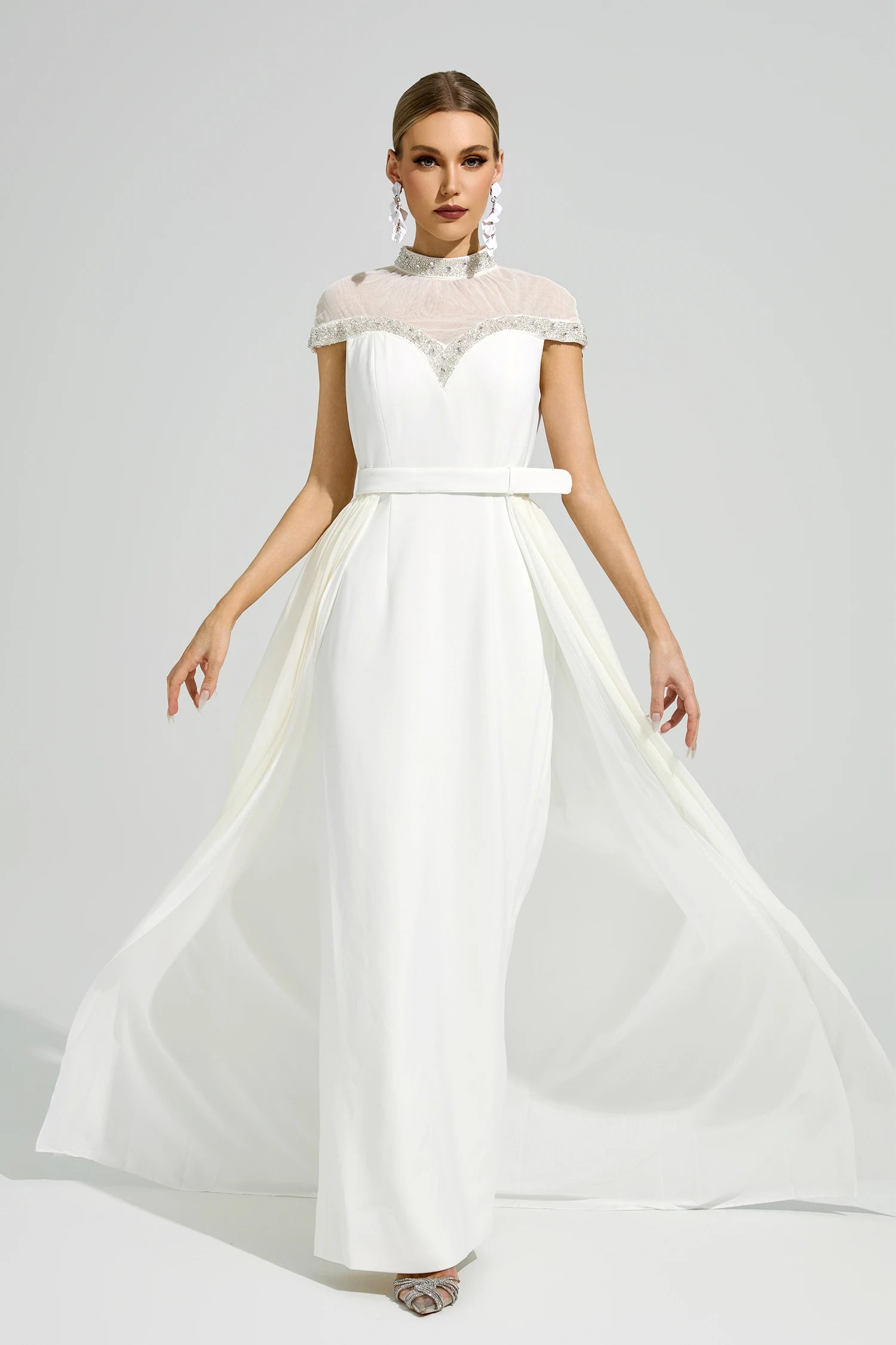 Arixelle White Wrap Maxi Dress