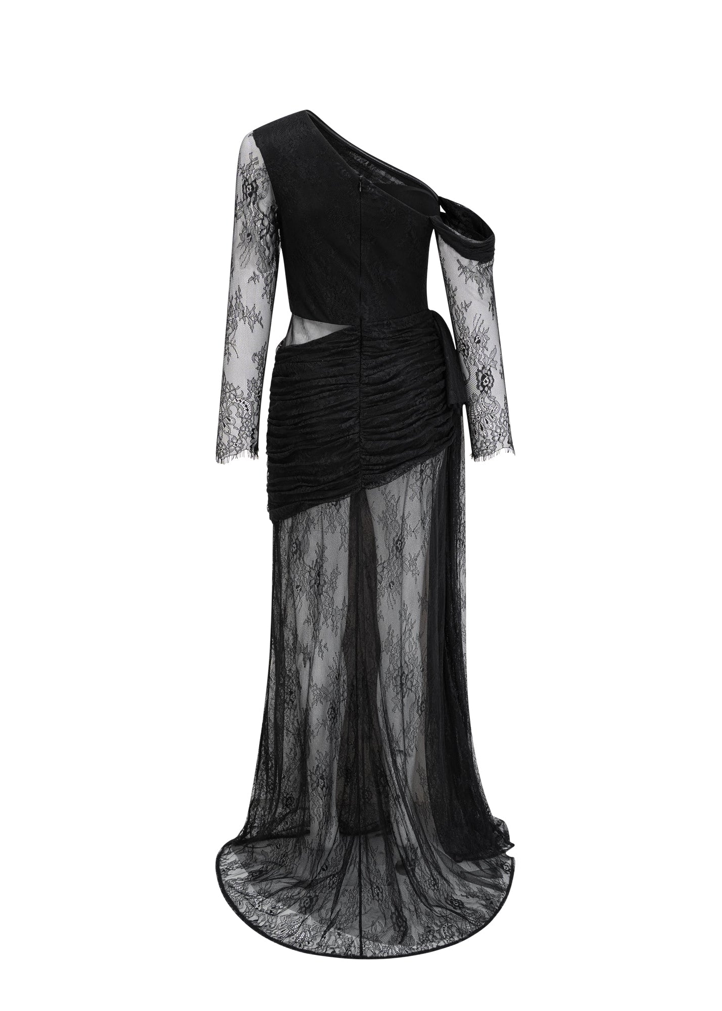 Odette Black One-Shoulder Cutout Maxi Dress