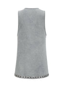 Marlene Blue Crystal Sleeveless Denim Mini Dress