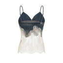 Laure Lace-Detail Denim Top & Shorts Matching Set