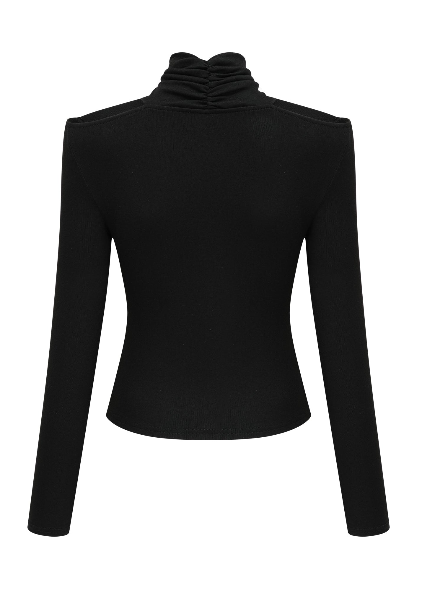 Solene Black Ruched Stretch-Jersey Top