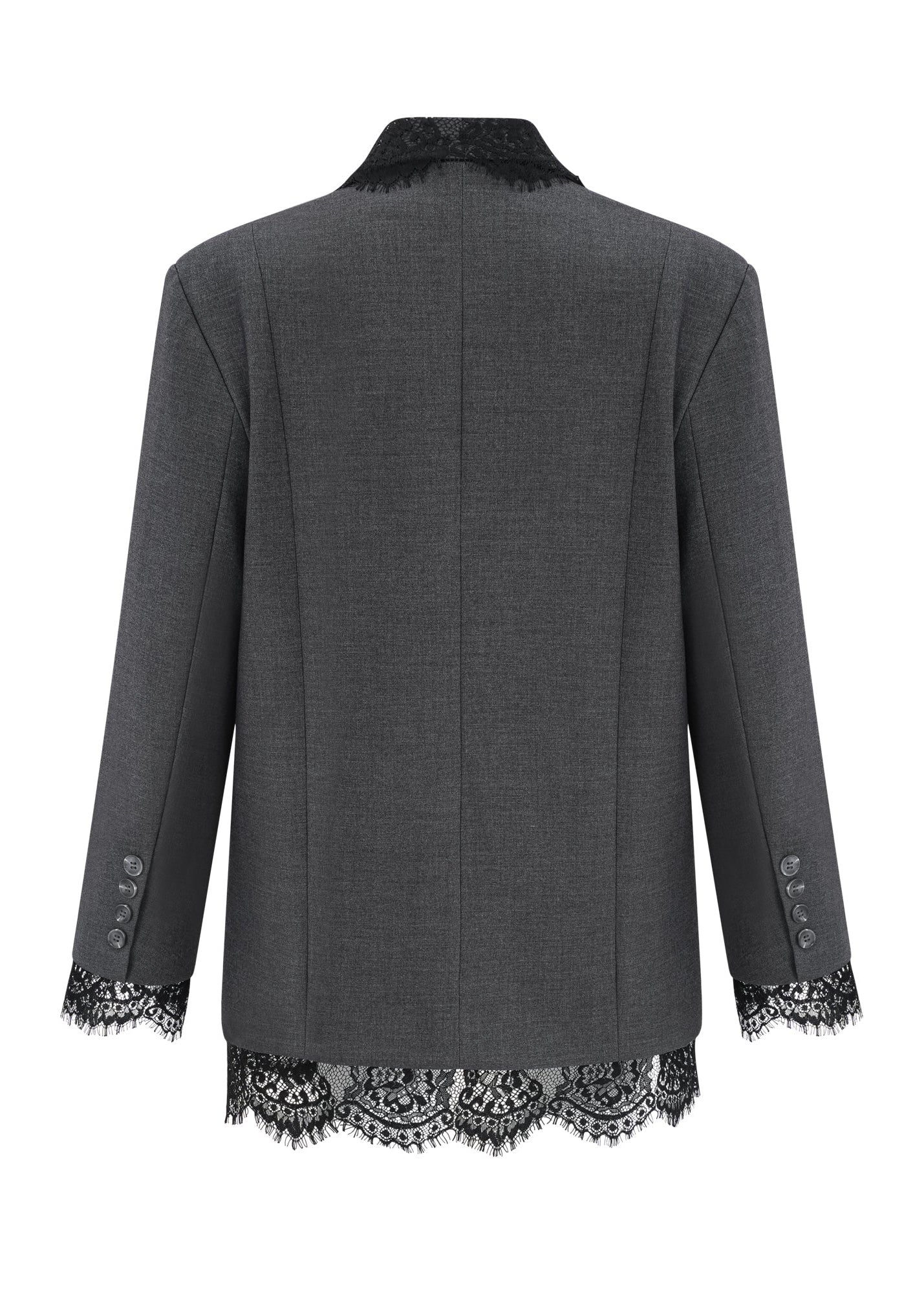 Margaux Grey Lace-Panel Blazer