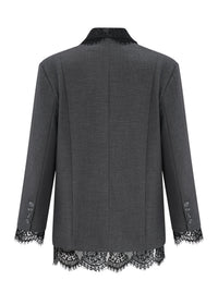 Margaux Grey Lace-Panel Blazer