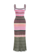 Iyna contrast-color knitted midi dress