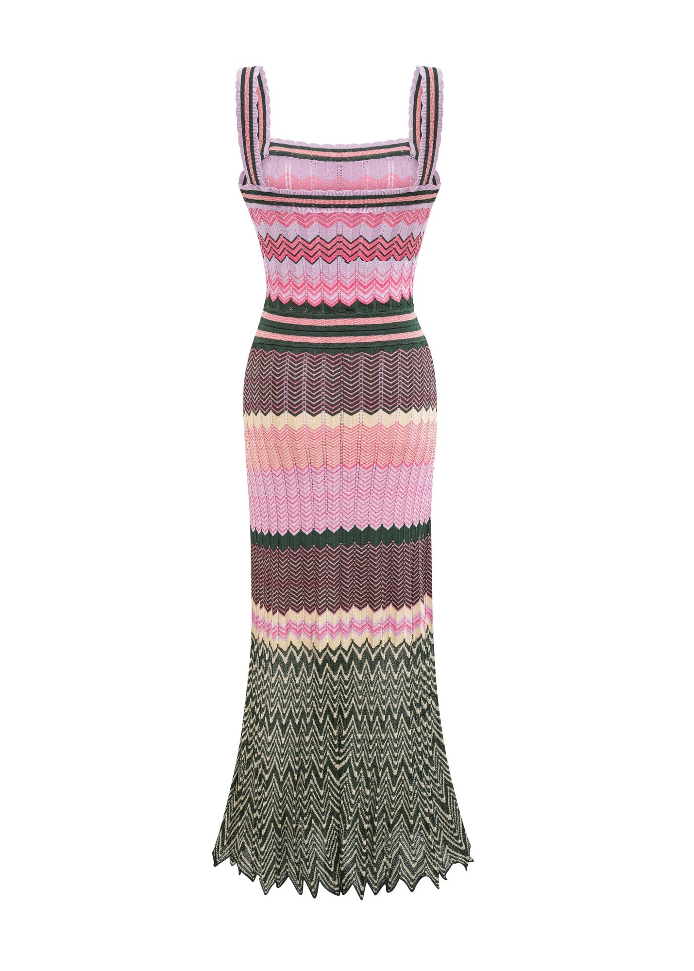 Iyna contrast-color knitted midi dress