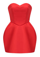 Maxine Red Heart Off-shoulder Mini Dress