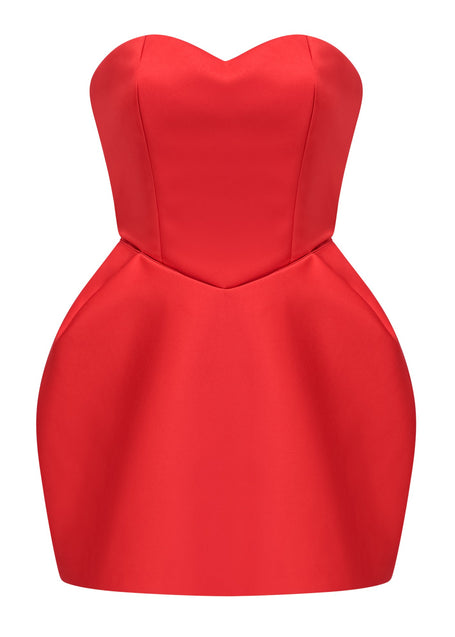 Maxine Red Heart Off-shoulder Mini Dress