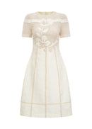 Ulysse Floral Embroidered Openwork Midi Dress