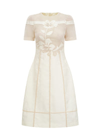 Ulysse Floral Embroidered Openwork Midi Dress