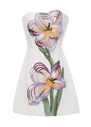 Eloise White Off-Shoulder Sequin Floral Embroidered Mini Dress