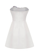 Eloise White Off-Shoulder Sequin Floral Embroidered Mini Dress