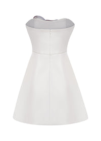 Eloise White Off-Shoulder Sequin Floral Embroidered Mini Dress