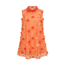Anais Orange Faux-Flower Mini Dress