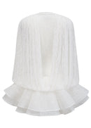 Valentine White Semi-Sheer Lace Top & Shorts & Dress Matching Set