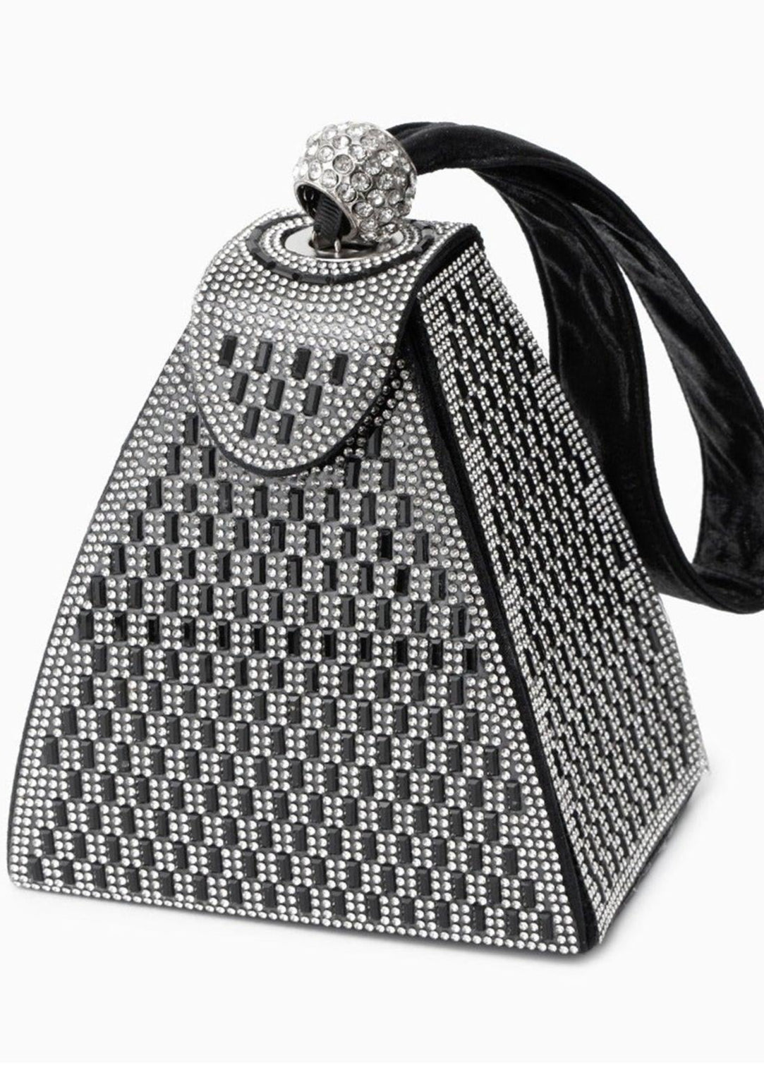 Aelunara Rhinestone-embellished Pyramid Handbag