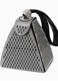 Aelunara Rhinestone-embellished Pyramid Handbag