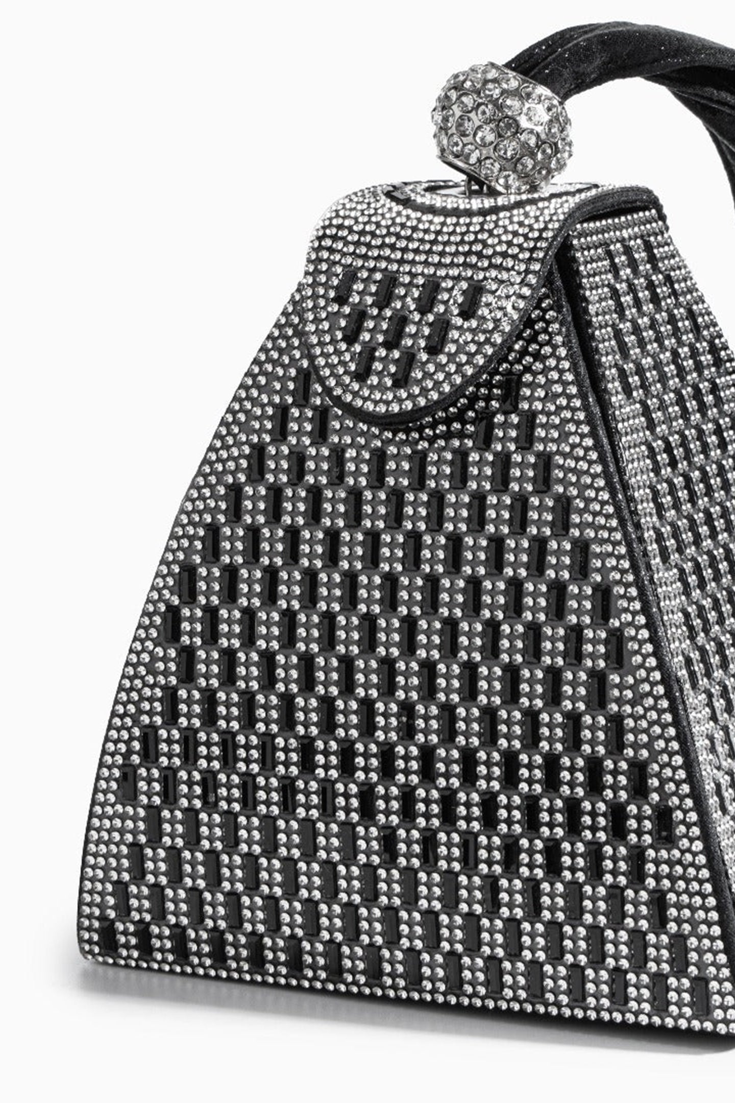 Aelunara Rhinestone-embellished Pyramid Handbag