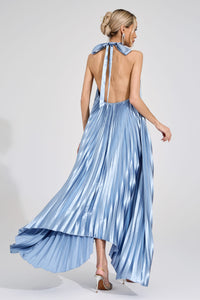 Galedrix Silver Halter Maxi Dress