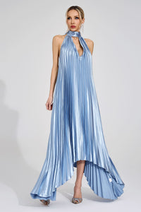 Galedrix Silver Halter Maxi Dress