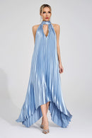 Galedrix Silver Halter Maxi Dress