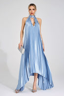 Galedrix Silver Halter Maxi Dress