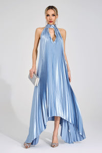 Galedrix Silver Halter Maxi Dress