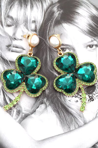 Akihiko Emerald Clover Earrings