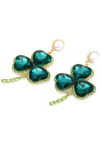 Akihiko Emerald Clover Earrings