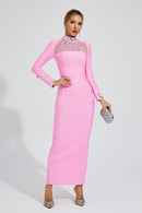 Darren Pink Diamond Bandage Dress
