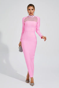 Darren Pink Diamond Bandage Dress