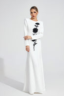Wyverion White Diamond Maxi Dress
